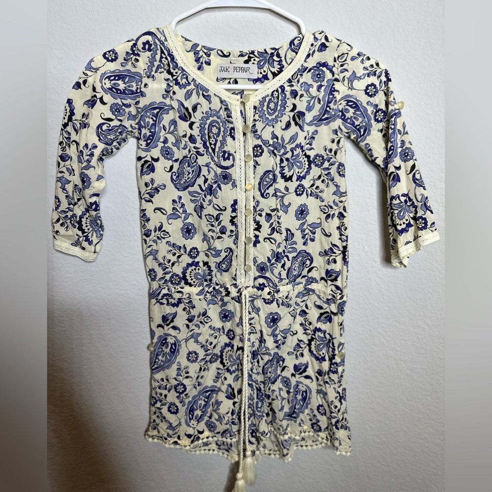 JAK & PEPPAR Long Sleeved Romper | Boho | Child Size 6 | New Without Tags